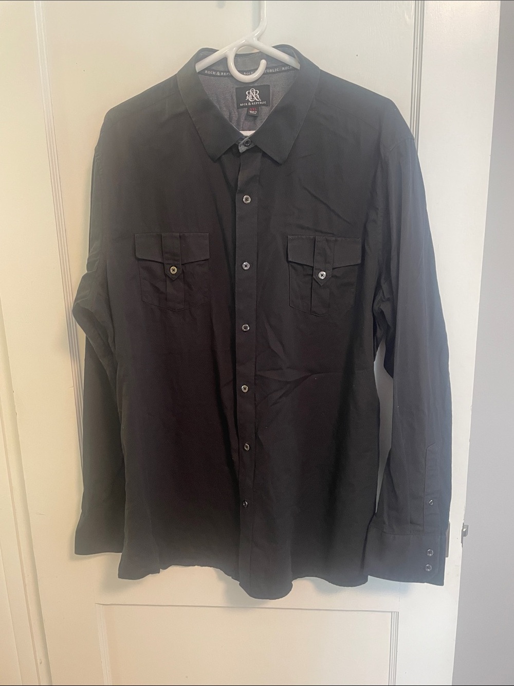Rock & Republic Black Men's Button-Down Shirt